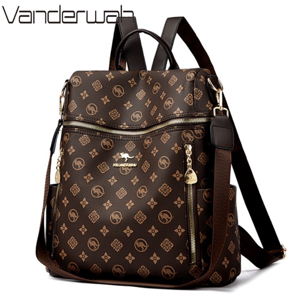 Leather Work Backpack - กระเป๋าเป้สะพายหลังหนังแท้สำหรับผู้หญิง แบรนด์แท้ กระเป๋าหนังนิ่มสำหรับนักเรียนหญิง กระเป๋าเป้ขนาดใหญ่ กระเป๋าเดินทางดีไซน์เนอร์ กระเป๋าเป้สะพายหลัง