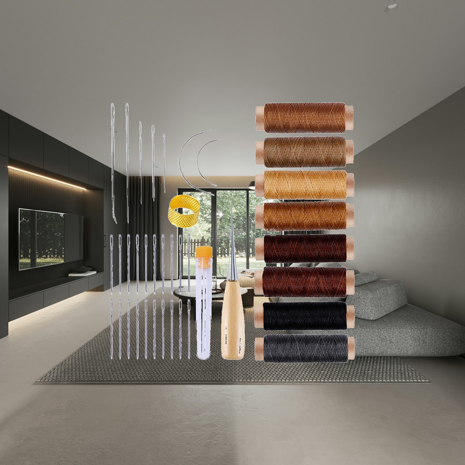 Upholstery Leather Work - ชุดอุปกรณ์เย็บหนังสำหรับงานหุ้มเบาะ ครบชุดพร้อมเครื่องมือและอุปกรณ์สำหรับงานหนัง