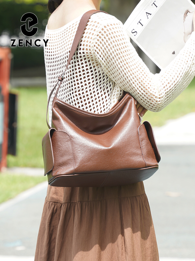 Leather Work Handbags For Women - เซนซี่กระเป๋าถือหนังวัวสำหรับผู้หญิงกระเป๋าสะพายสำหรับทำงานกระเป๋าสะพายข้างสไตล์วินเทจ
