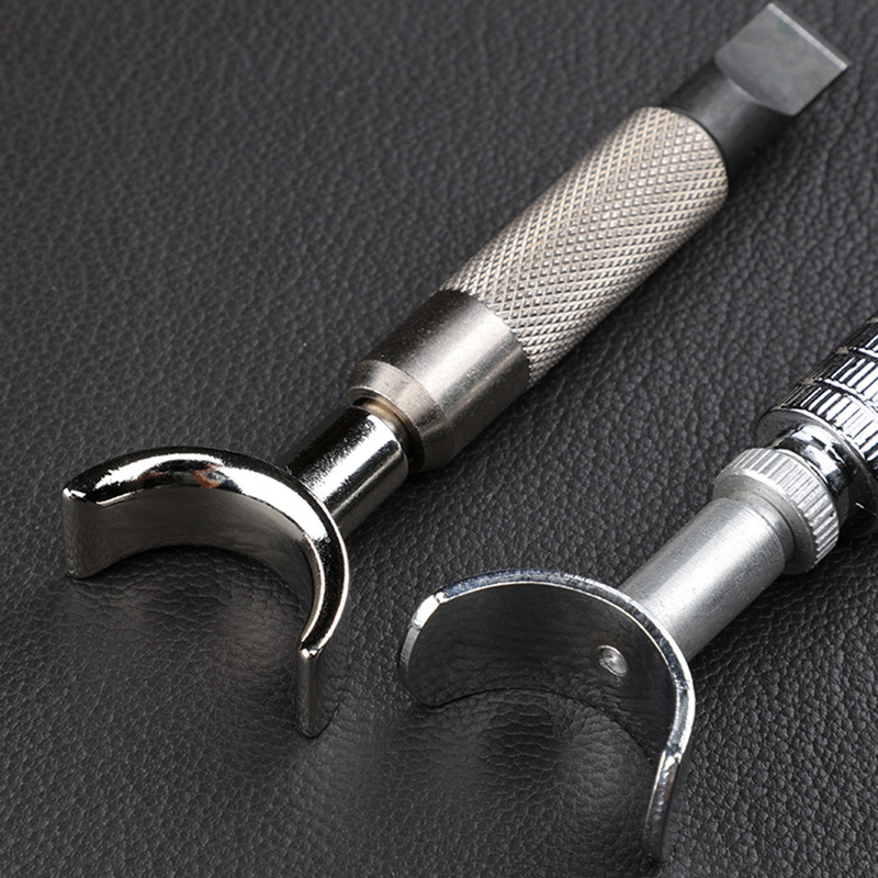 Swivel Knife Tool - มีดแกะสลักหนังแบบปรับได้ 1 ชิ้น พร้อมใบมีดขนาดมาตรฐาน หมุนได้ สำหรับช่างทำหนัง