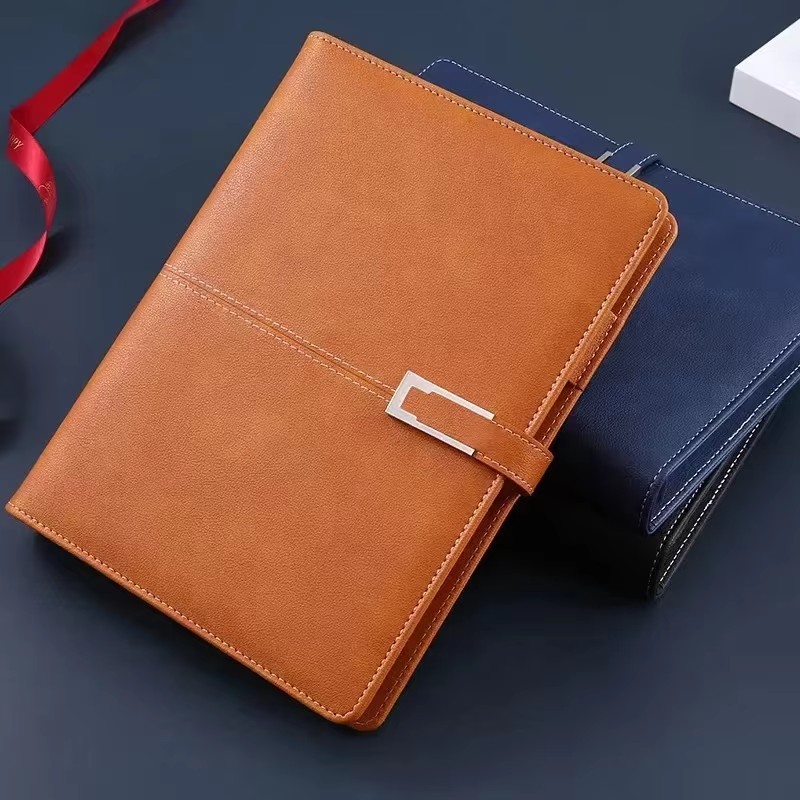 Leather Work Notebook - สมุดบันทึกปกหนัง A5 พร้อมช่องใส่ปากกา ปกหนัง เหมาะสำหรับผู้หญิง ผู้ชาย