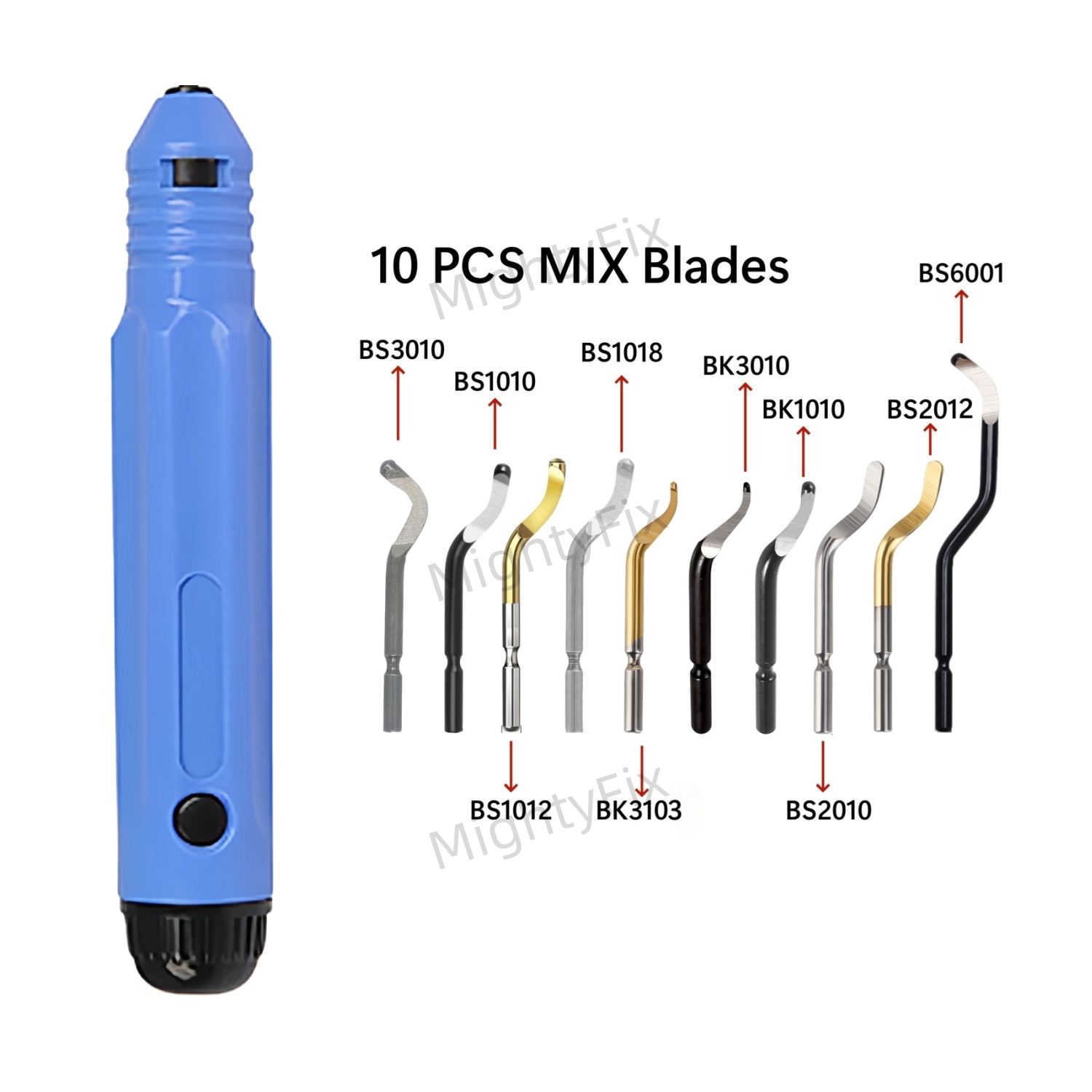 Swivel Knife Tool - เครื่องมือลบคม NB1000 พร้อมใบมีดหมุนแบบผสม 10 ชิ้น สำหรับลบคม
