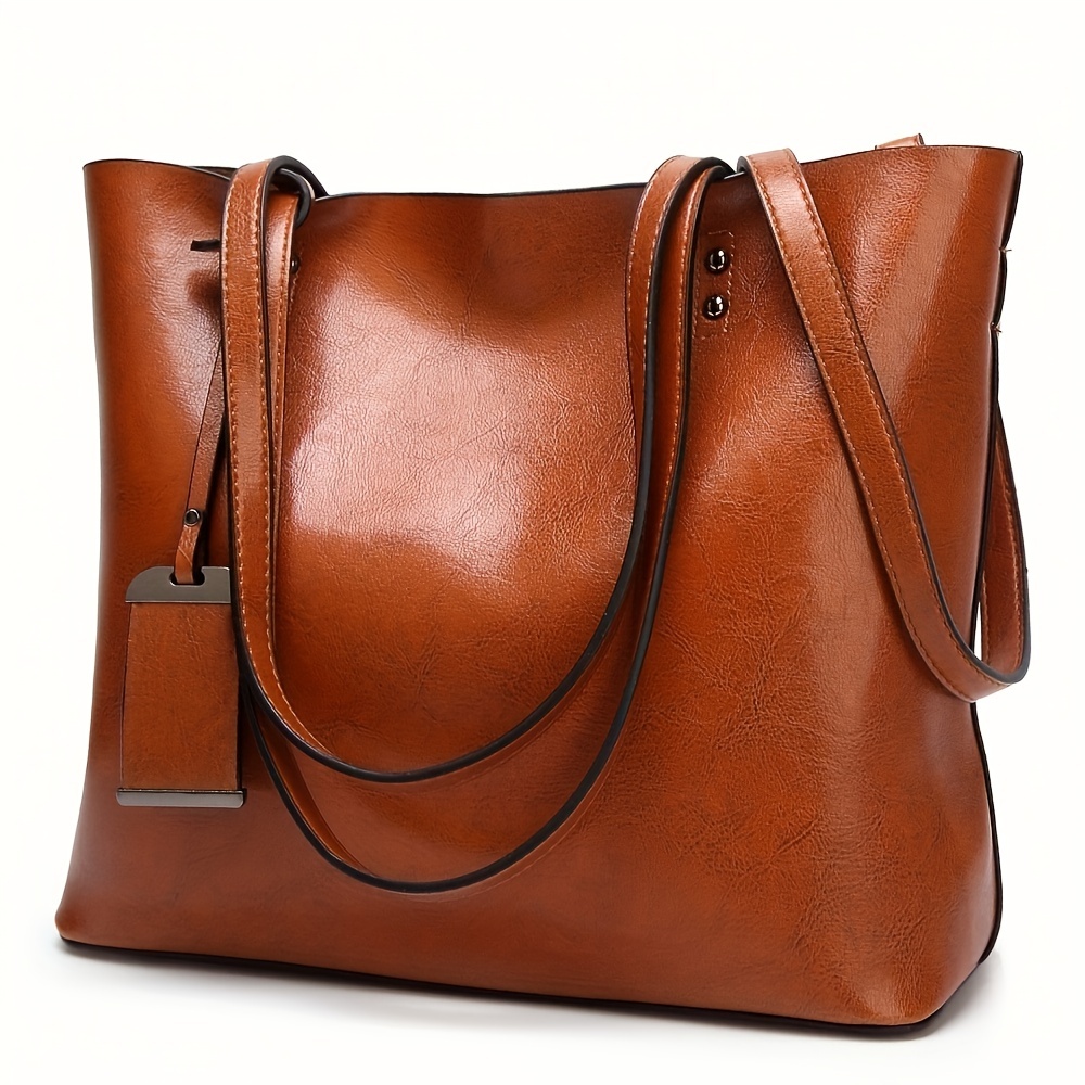 Leather Work Handbags For Women - กระเป๋าหนังผู้หญิงย้อนยุคแฟชั่นคลาสสิกกระเป๋าถือสะพายเอกสารกระเป๋าทำงานกระเป๋าเดินทางกระเป๋าคอมพิวเตอร์พาร์ทิชัน