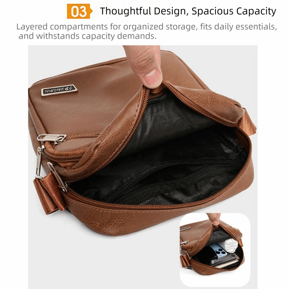 กระเป๋าสะพายข้างผู้ชายหนัง PU  - Leather Work Backpack บทวิจารณ์และราคา