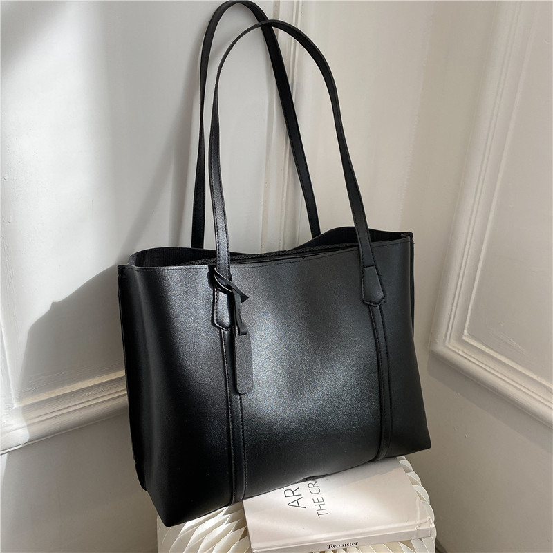 กระเป๋าโท้ทหนังเทียมสีดำคลาสสิ - Leather Work Handbags For Women บทวิจารณ์และราคา