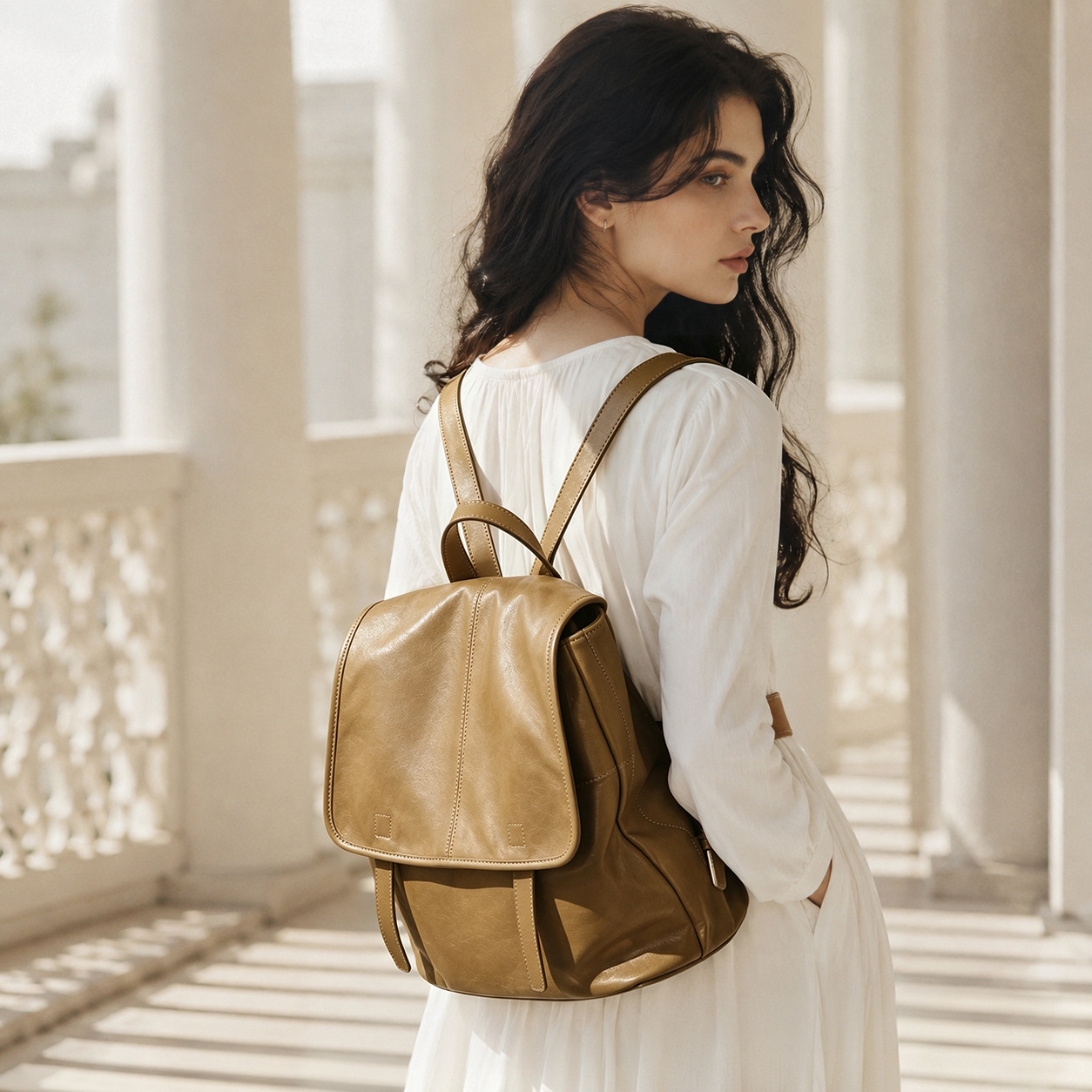 รุ่นใหม่ปี 2026 กระเป๋าเป้ หนั - Leather Work Backpack บทวิจารณ์และราคา