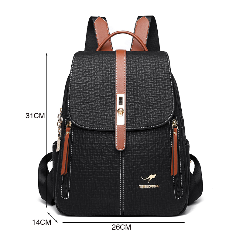 แฟชั่นกระเป๋าเป้สะพายหลังหญิงค - Leather Work Backpack บทวิจารณ์และราคา
