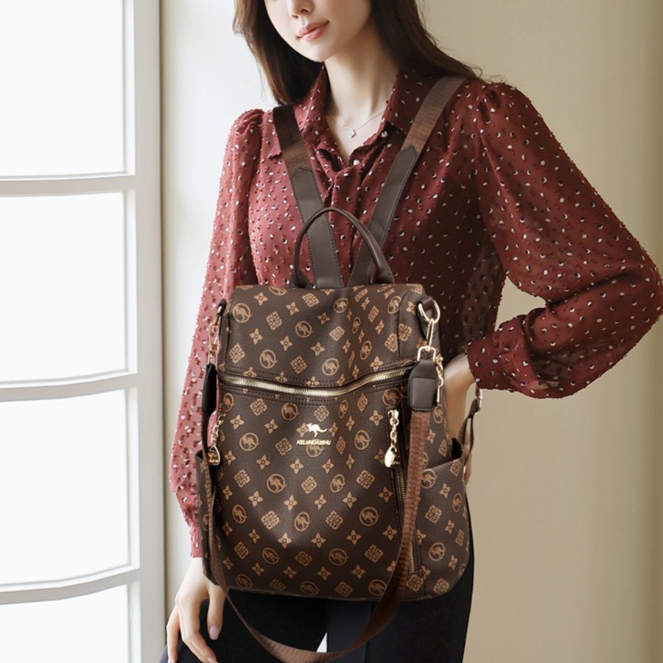 กระเป๋าเป้สะพายหลังหนังแท้สำหร - Leather Work Backpack บทวิจารณ์และราคา