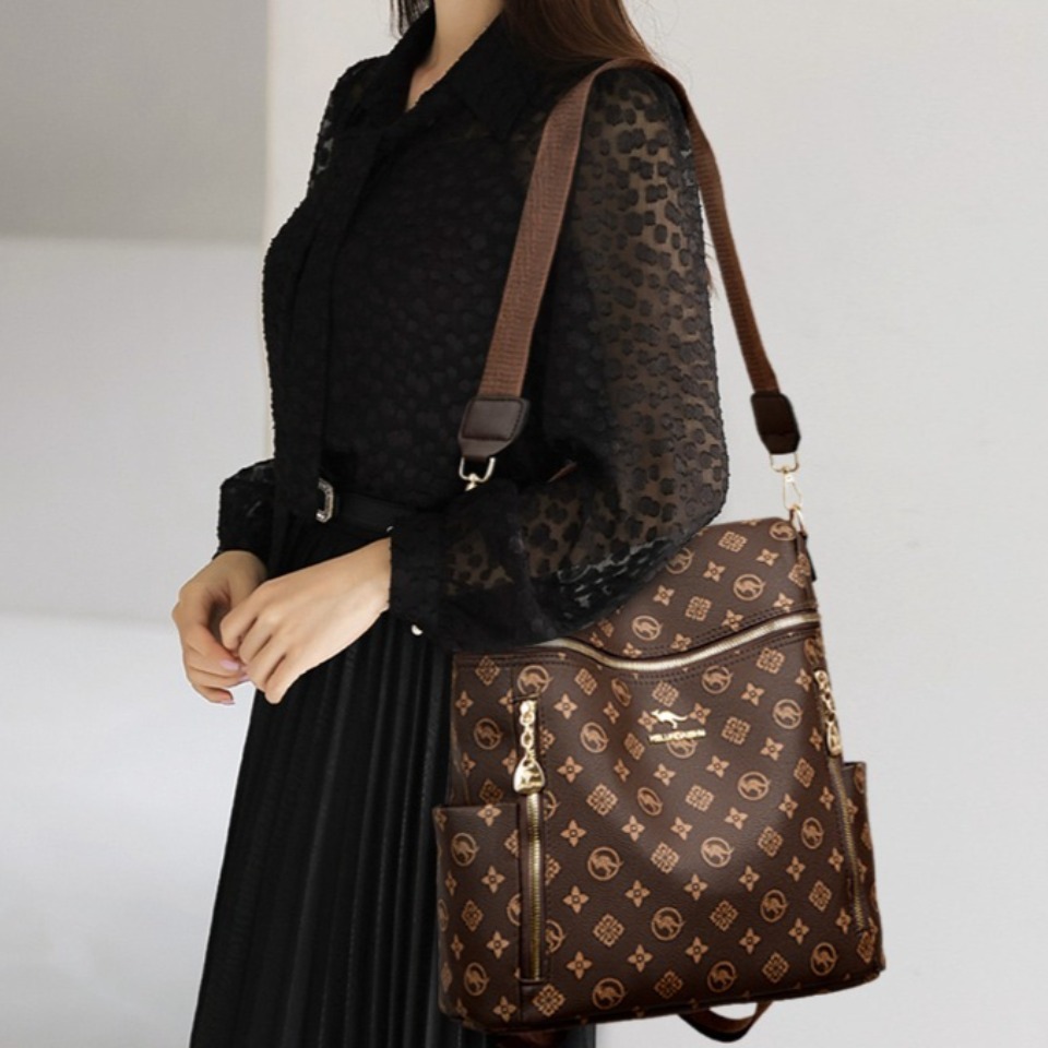 กระเป๋าเป้สะพายหลังหนังแท้สำหร - Leather Work Backpack บทวิจารณ์และราคา