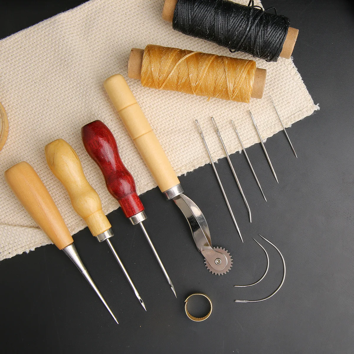 14PCS หนังหัตถกรรมชุดเย็บผ้าด้ - Leatherwork Kit บทวิจารณ์และราคา
