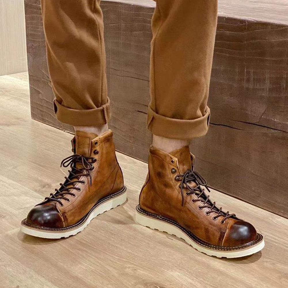 รองเท้าบูทเชลซีหนังแท้ผู้ชาย ส - Leather Work Outfit บทวิจารณ์และราคา