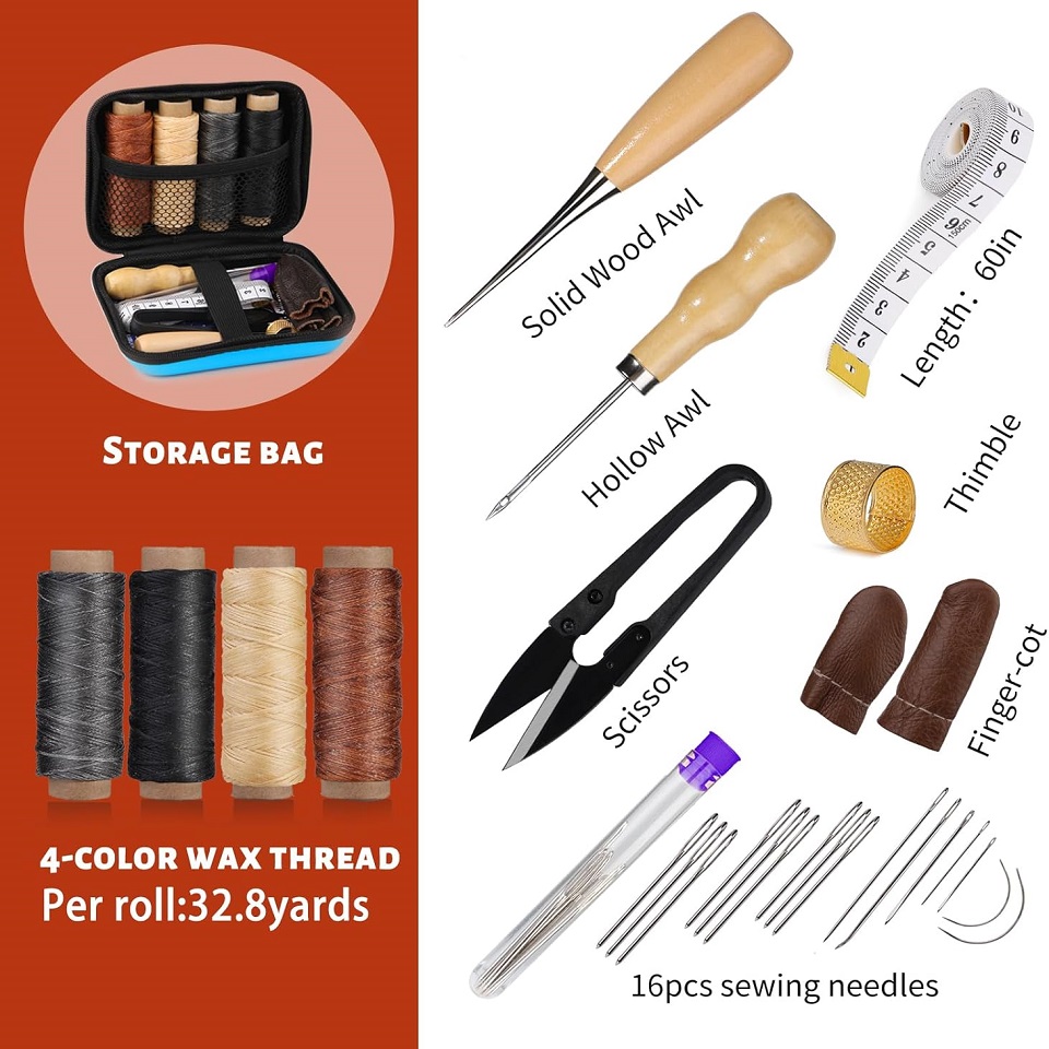 BUDDUR หนังเย็บชุดเครื่องมือด้ - Leatherwork Kit บทวิจารณ์และราคา