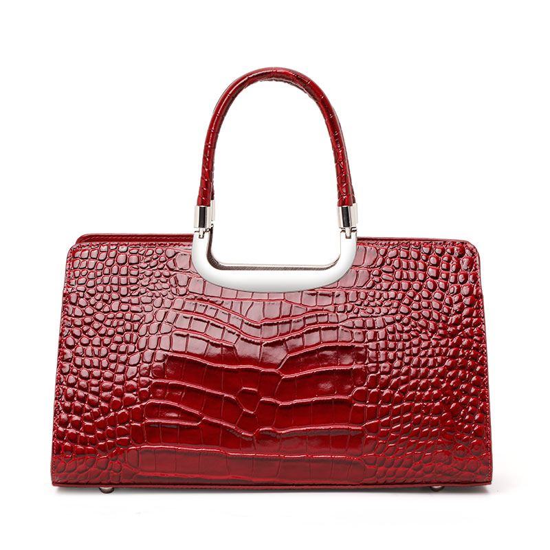 กระเป๋าถือหนังวัวแท้ลายจระเข้ส - Leather Work Handbags For Women บทวิจารณ์และราคา