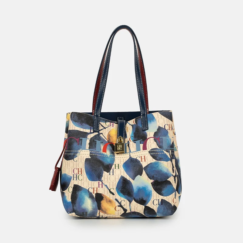 กระเป๋าถือพิมพ์ลาย CH Art สีพื - Leather Work Handbags For Women บทวิจารณ์และราคา
