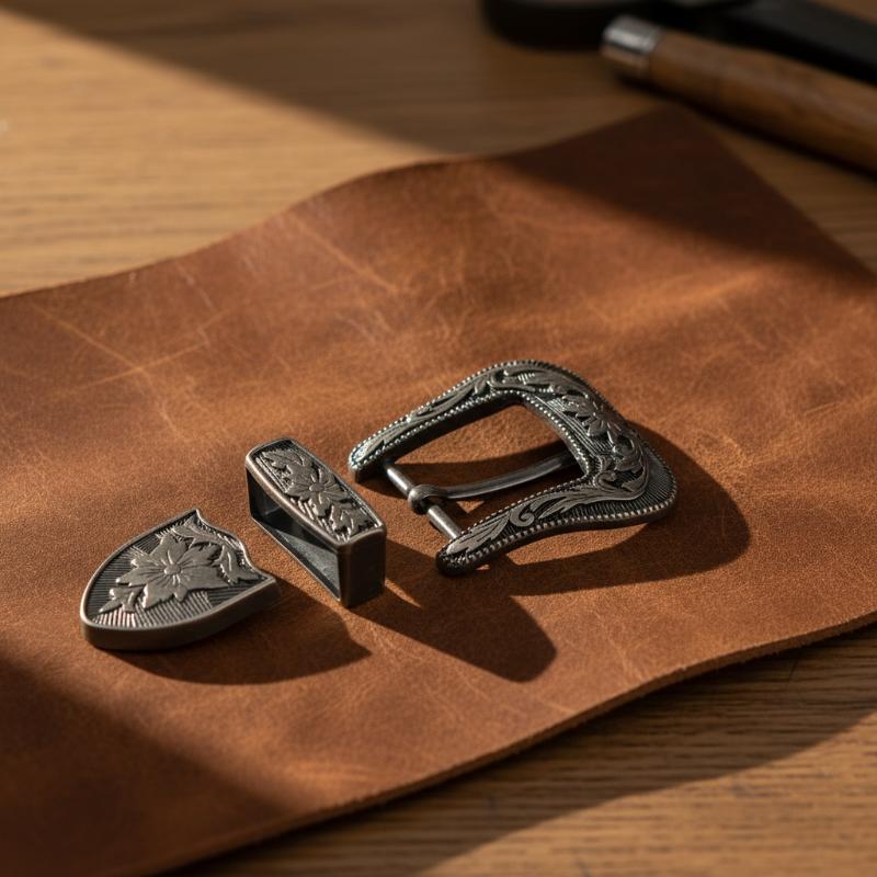 หัวเข็มขัดโลหะลายดอกไม้สไตล์วิ - Leather Work Outfit บทวิจารณ์และราคา