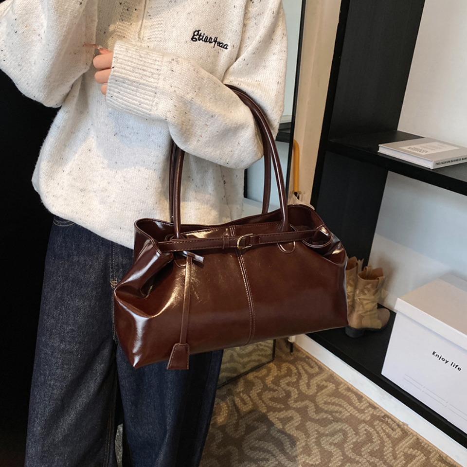 กระเป๋าถือหนัง PU แบบโฮโบสำหรั - Leather Work Handbags For Women บทวิจารณ์และราคา