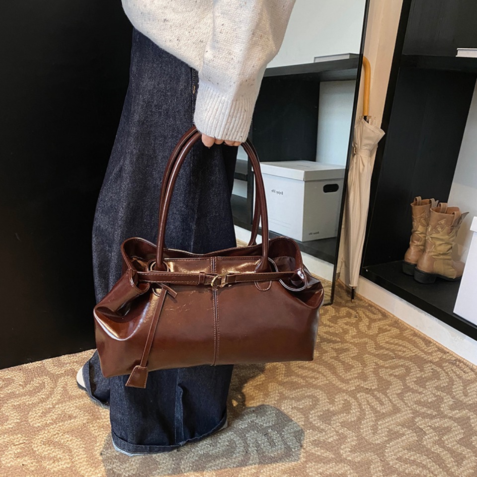 กระเป๋าถือหนัง PU แบบโฮโบสำหรั - Leather Work Handbags For Women บทวิจารณ์และราคา