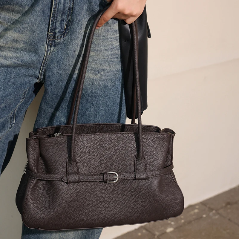 กระเป๋าโท้ทสะพายไหล่หนังแท้สำห - Leather Work Handbags For Women บทวิจารณ์และราคา