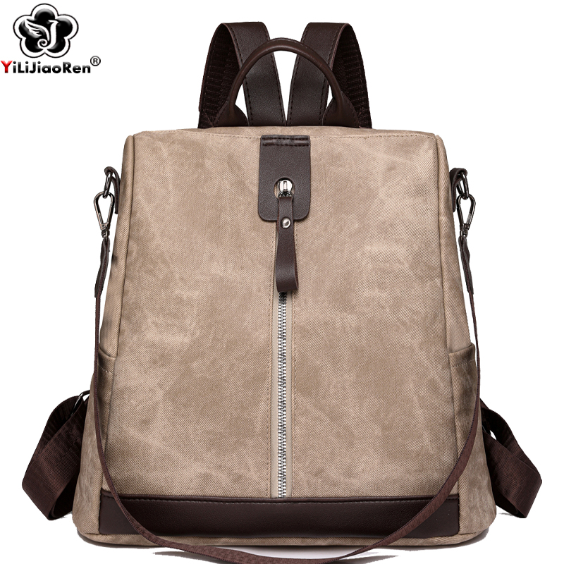 กระเป๋าเป้สะพายหลังกันขโมยแฟชั - Leather Work Backpack บทวิจารณ์และราคา
