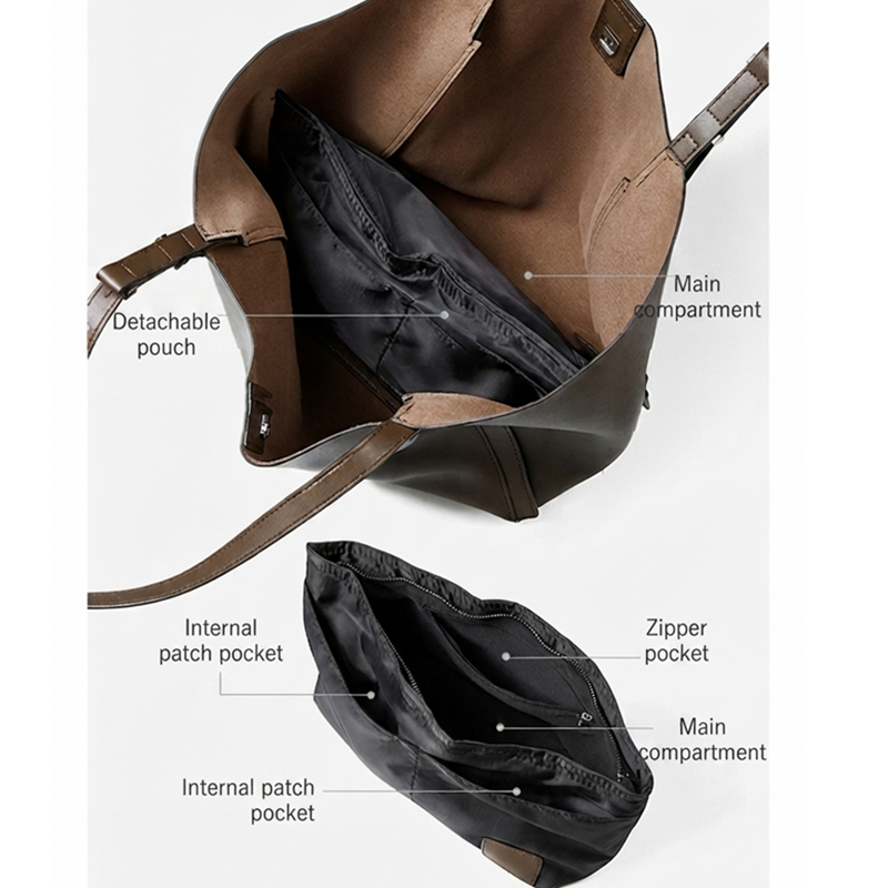 กระเป๋าโท้ทหนังแท้ขนาดใหญ่ HIF - Leather Work Handbags For Women บทวิจารณ์และราคา