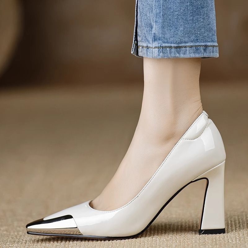 FHC 2025 ใหม่สแควร์โลหะ Toe รอ - Leather Work Outfit บทวิจารณ์และราคา