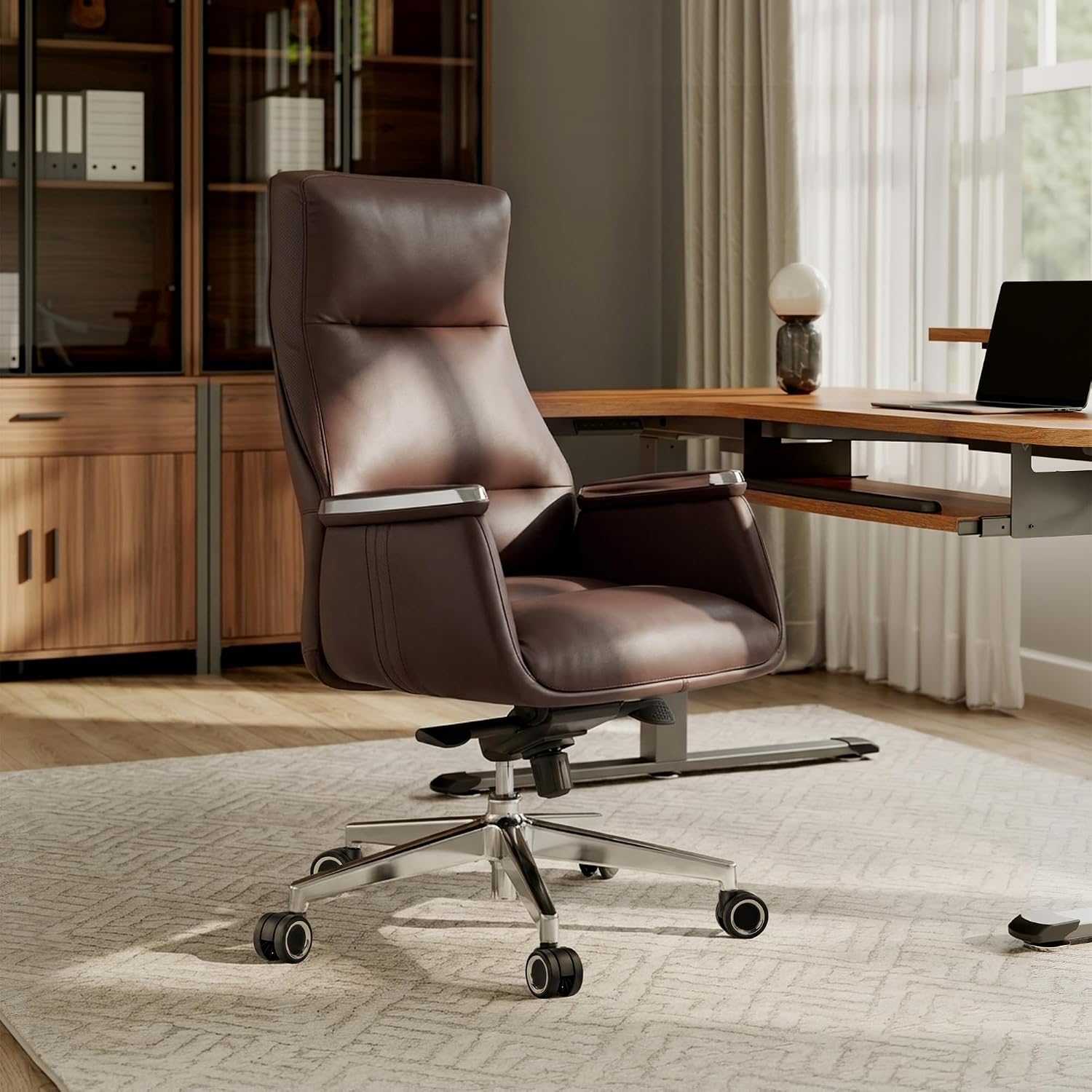 เก้าอี้สำนักงานผู้บริหารพนักพิ - Upholstery Leather Work บทวิจารณ์และราคา
