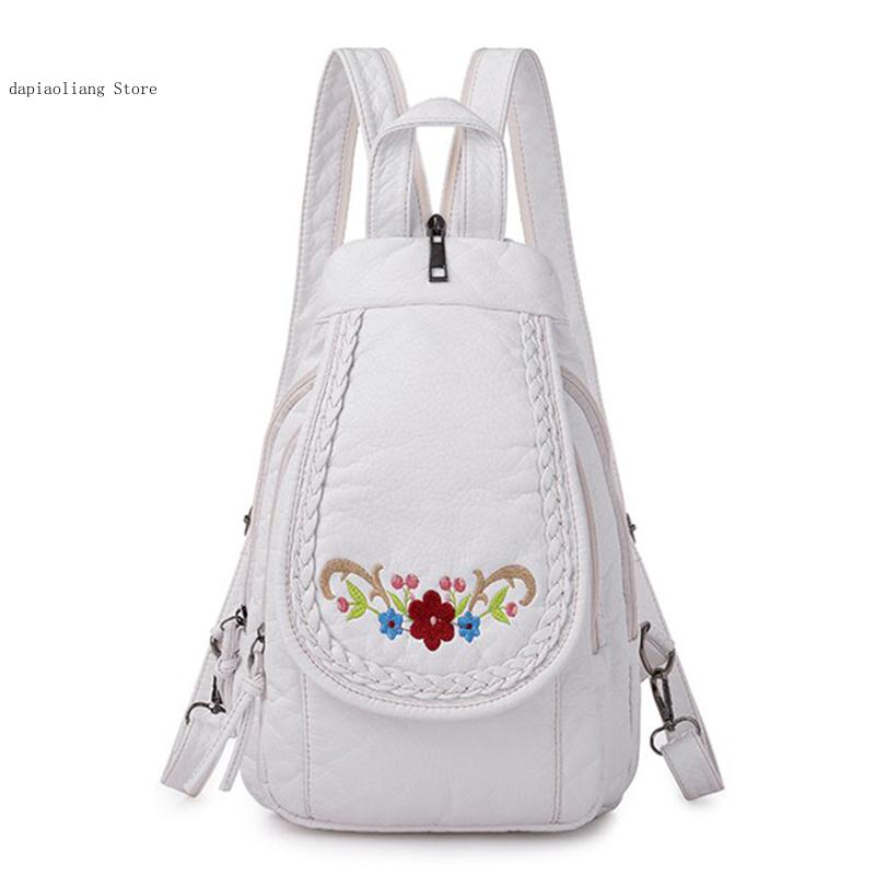 ผู้หญิงหน้าอกเล็กๆกระเป๋าแฟชั่ - Leather Work Backpack บทวิจารณ์และราคา